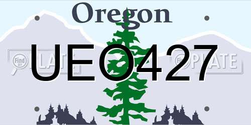 UEO427 Oregon License Plate