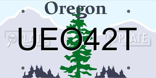 UEO42T Oregon License Plate