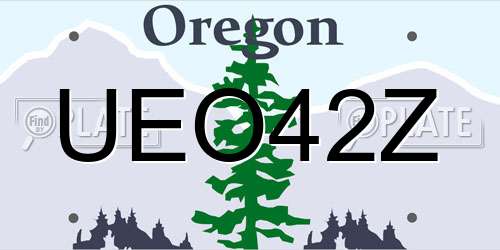 UEO42Z Oregon License Plate
