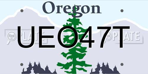 UEO47T Oregon License Plate