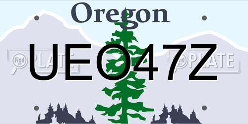 UEO47Z Oregon License Plate