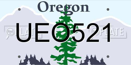 UEO521 Oregon License Plate