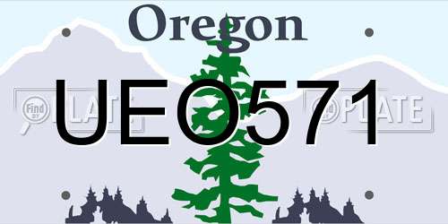 UEO571 Oregon License Plate