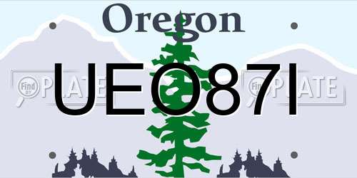 UEO87I Oregon License Plate