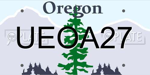 UEOA27 Oregon License Plate