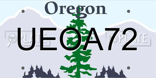 UEOA72 Oregon License Plate