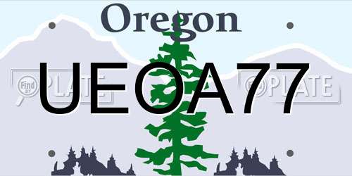 UEOA77 Oregon License Plate