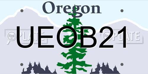 UEOB21 Oregon License Plate