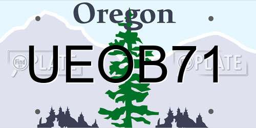 UEOB71 Oregon License Plate