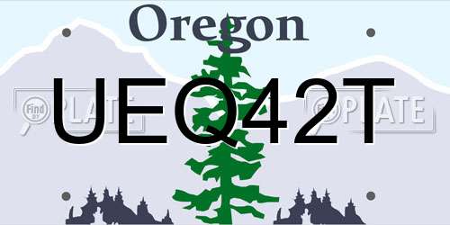 UEQ42T Oregon License Plate