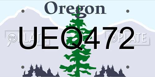 UEQ472 Oregon License Plate