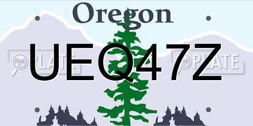 UEQ47Z Oregon License Plate