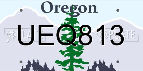 UEQ813 Oregon License Plate