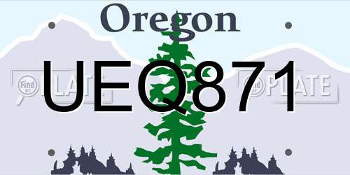 UEQ871 Oregon License Plate
