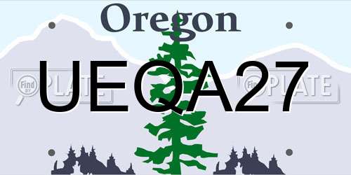 UEQA27 Oregon License Plate