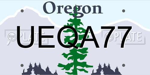 UEQA77 Oregon License Plate