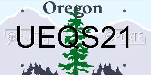 UEQS21 Oregon License Plate
