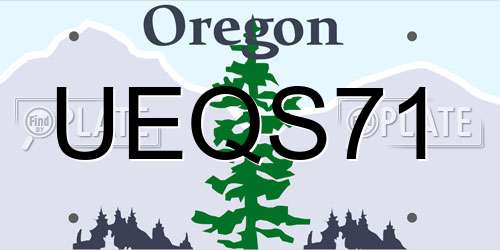 UEQS71 Oregon License Plate