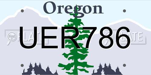 UER786 Oregon License Plate
