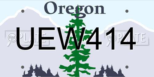 UEW414 Oregon License Plate