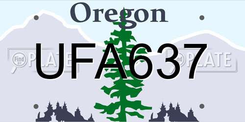 UFA637 Oregon License Plate
