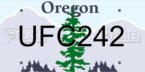 UFC242 Oregon License Plate