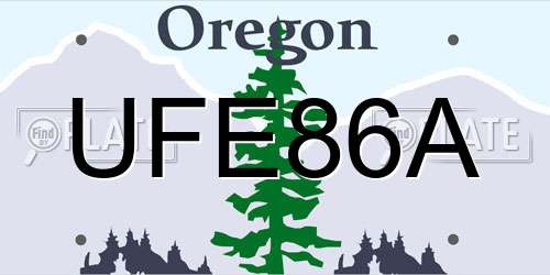 UFE86A Oregon License Plate