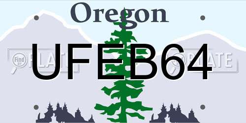 UFEB64 Oregon License Plate