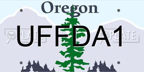 UFFDA1 Oregon License Plate