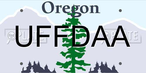 UFFDAA Oregon License Plate