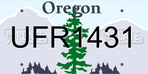 UFR1431 Oregon License Plate
