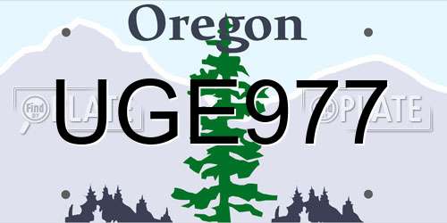 UGE977 Oregon License Plate