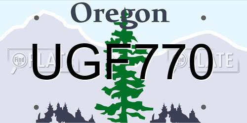 UGF770 Oregon License Plate