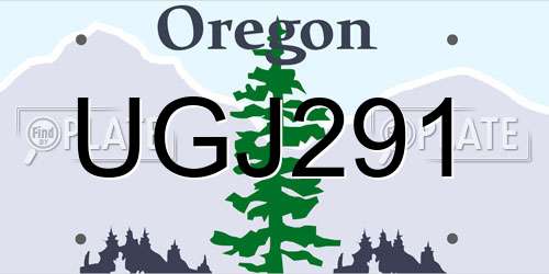 UGJ291 Oregon License Plate