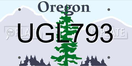 UGL793 Oregon License Plate