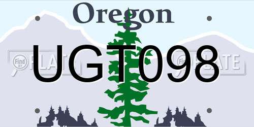 UGT098 Oregon License Plate