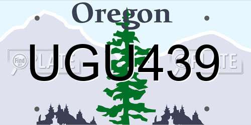 UGU439 Oregon License Plate