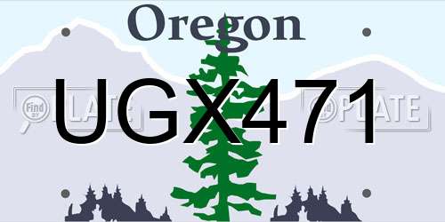 UGX471 Oregon License Plate