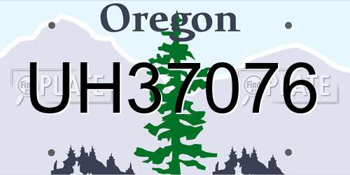 UH37076 Oregon License Plate