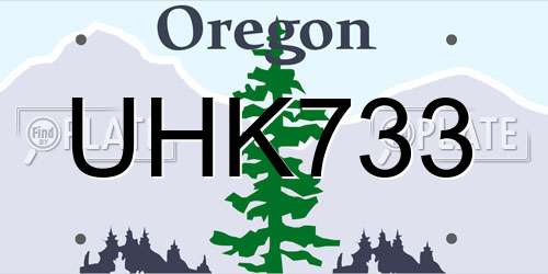 UHK733 Oregon License Plate