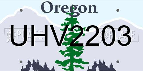 UHV2203 Oregon License Plate