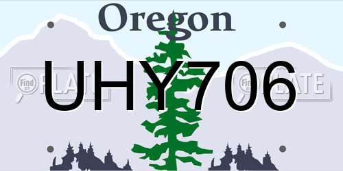 UHY706 Oregon License Plate