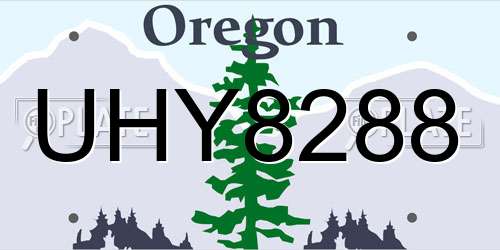 UHY8288 Oregon License Plate