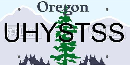 UHYSTSS Oregon License Plate