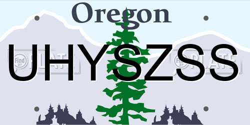 UHYSZSS Oregon License Plate