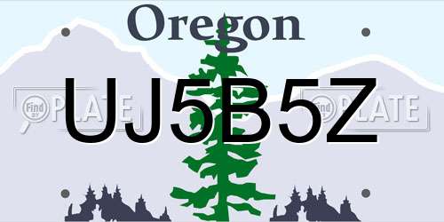 UJ5B5Z Oregon License Plate