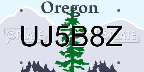 UJ5B8Z Oregon License Plate