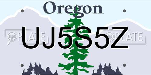 UJ5S5Z Oregon License Plate