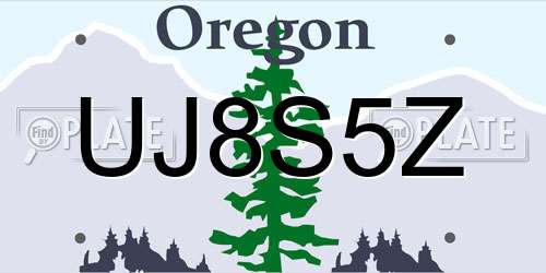 UJ8S5Z Oregon License Plate
