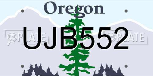 UJB552 Oregon License Plate